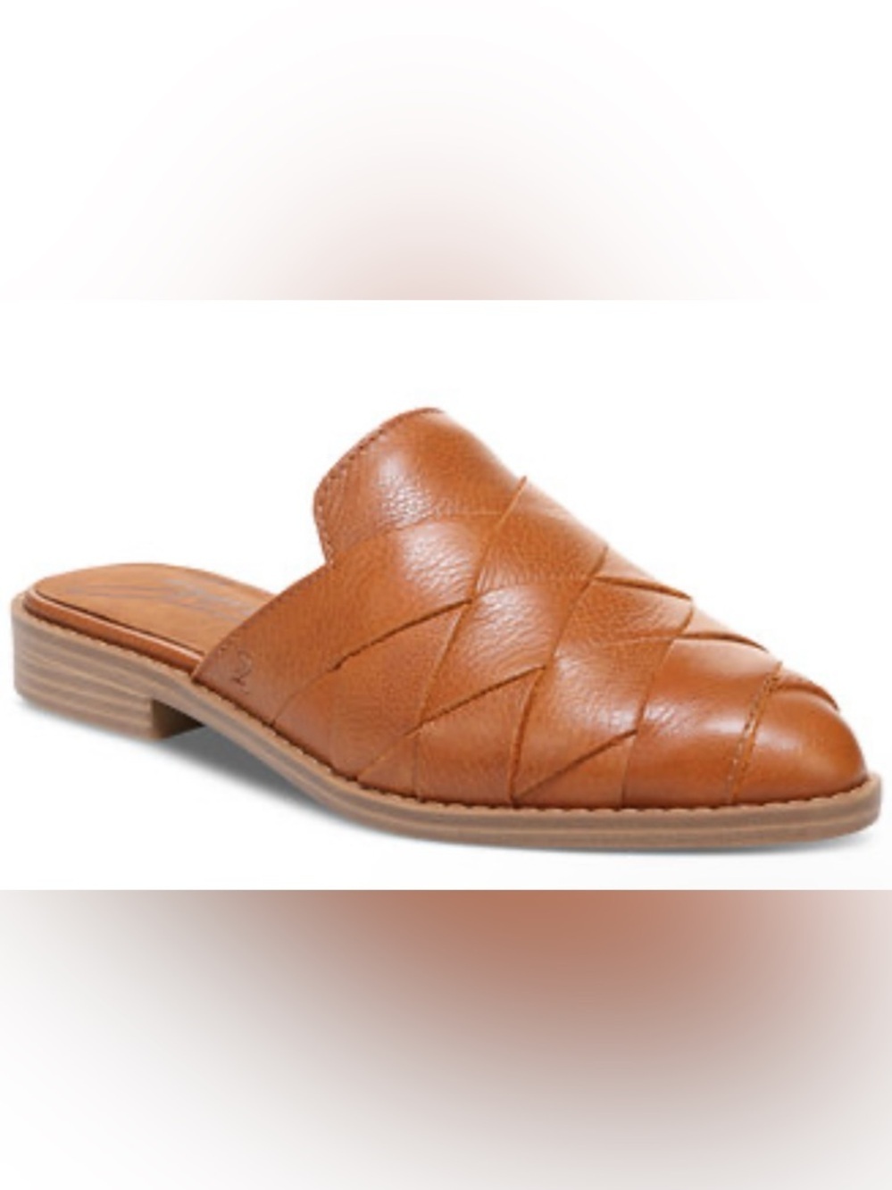 Zodiac Tan Woven Leather Mule Clog - Picture 2 of 11